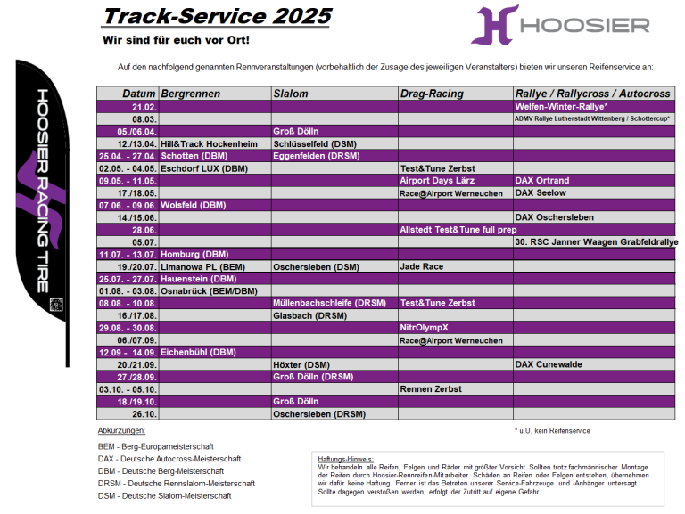 Track-Service Hoosier Rennreifen